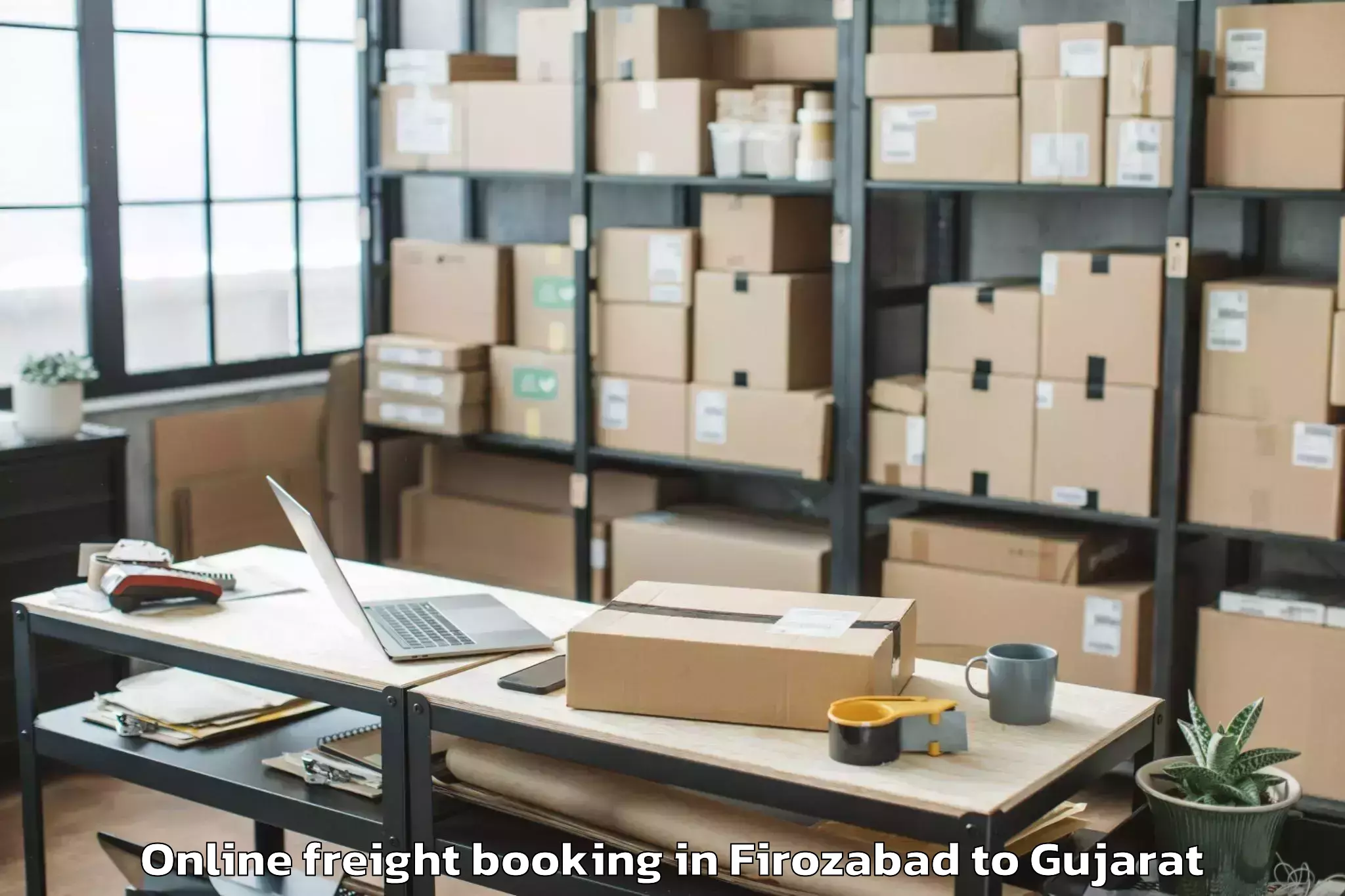 Top Firozabad to Songadh Online Freight Booking Available